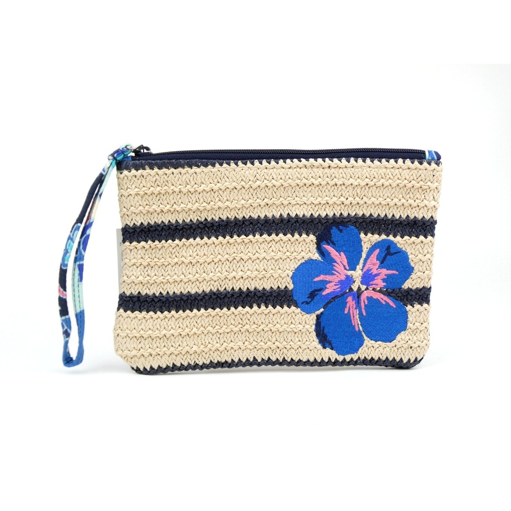 Vera Bradley Lotus Flower Swirl Seashore Beach Wristlet